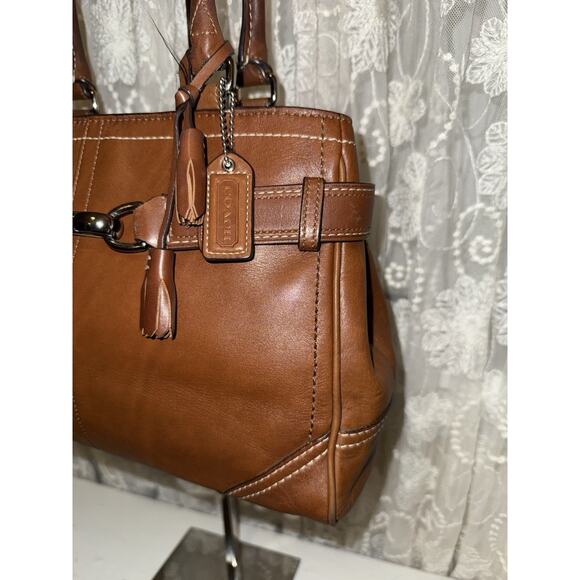 Coach Hampton Medium Tote Handbag in Brown Leather - Picture 2 of 16